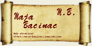 Maja Baćinac vizit kartica